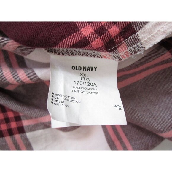 Women Old Navy Flannel Plaid Front Button Long Sleeve Shirt Size XXL (WB120) - Picture 8 of 9